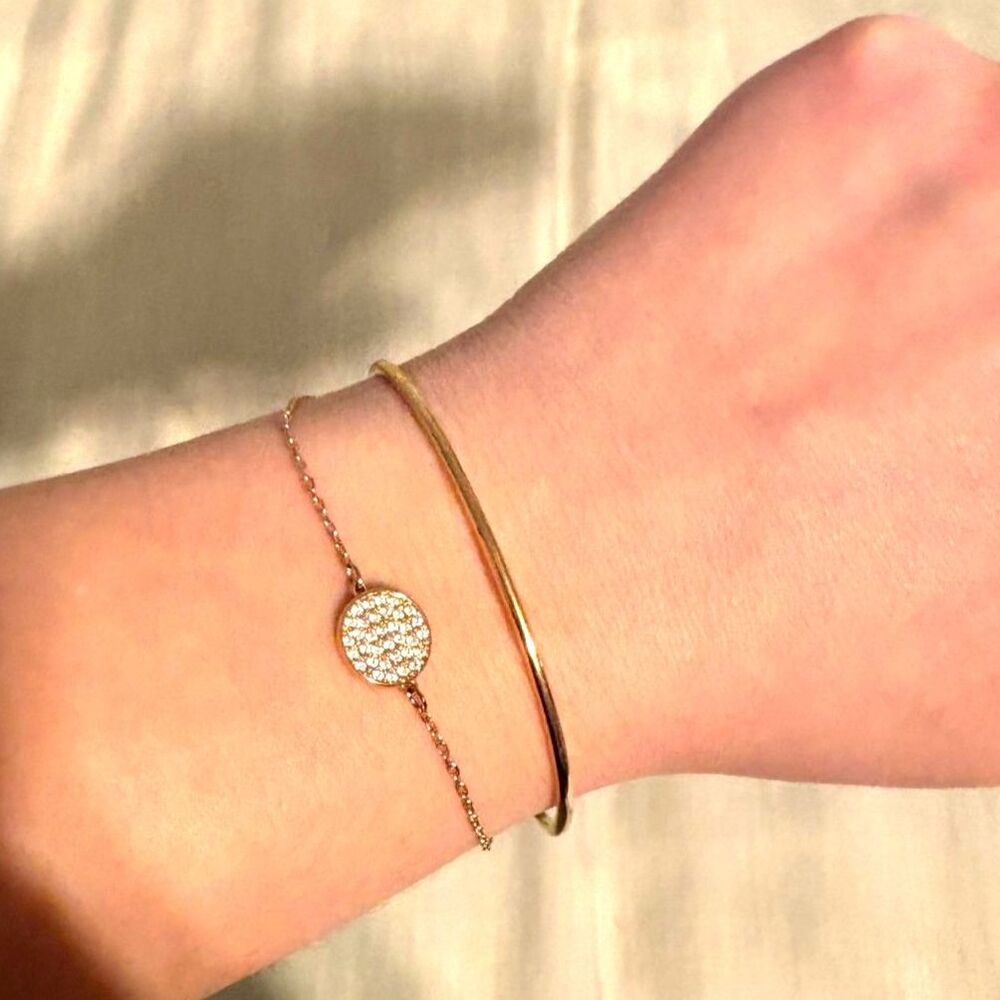 Swarovski Sublima Bangle 18K Rose Gold Finish Double Bracelet Minimalist Classic